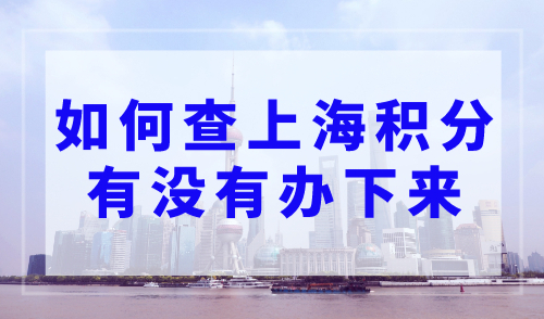 如何查上海积分有没有办下来？上海积分申请进度查询（官方入口）