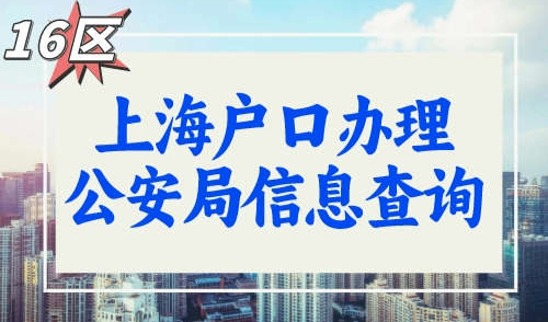 2024上海户口办理16区公安局查询（地址+电话 ）