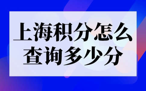 上海积分怎么查询多少分