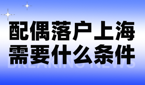 配偶落户上海2024最新政策！配偶落户上海需要什么条件？