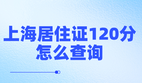 上海居住证120分怎么查询？快速自查个人积分情况！