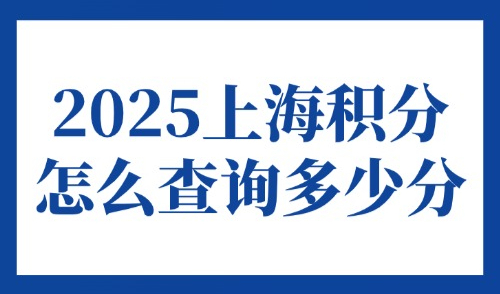 2025上海积分怎么查询多少分？官方上海积分模拟打分计算器！
