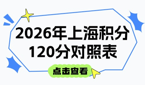 2026年上海积分120分对照表：居住证积分如何达标？附方案