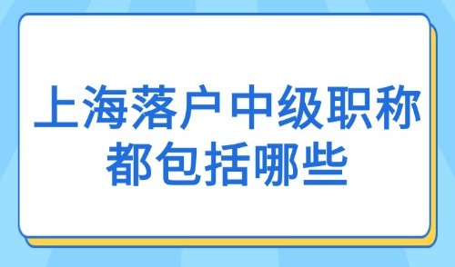 2025上海落户中级职称都包括哪些？附最新上海职称目录表！