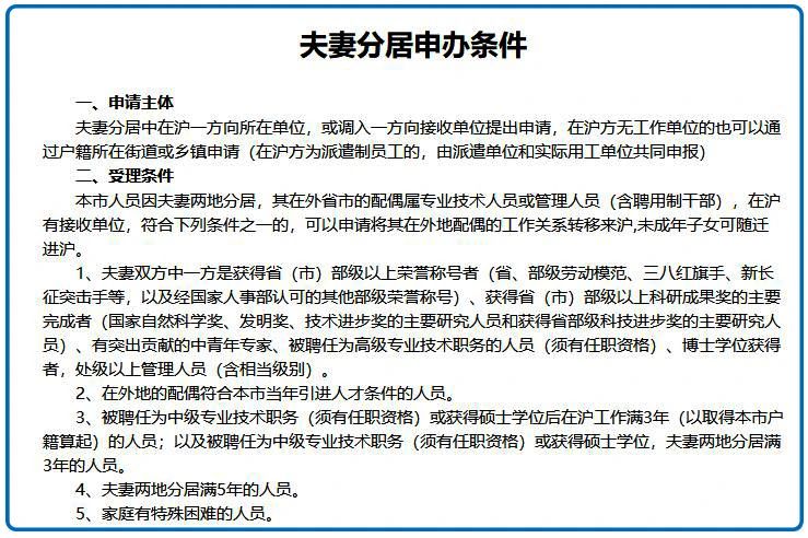 夫妻投靠落户上海条件