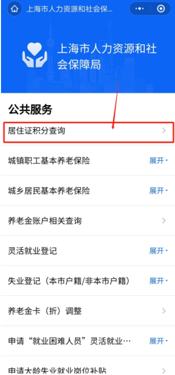 上海积分查询方式