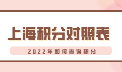 怎么查询自己在上海的积分，上海居住证积分对照表和查询方式
